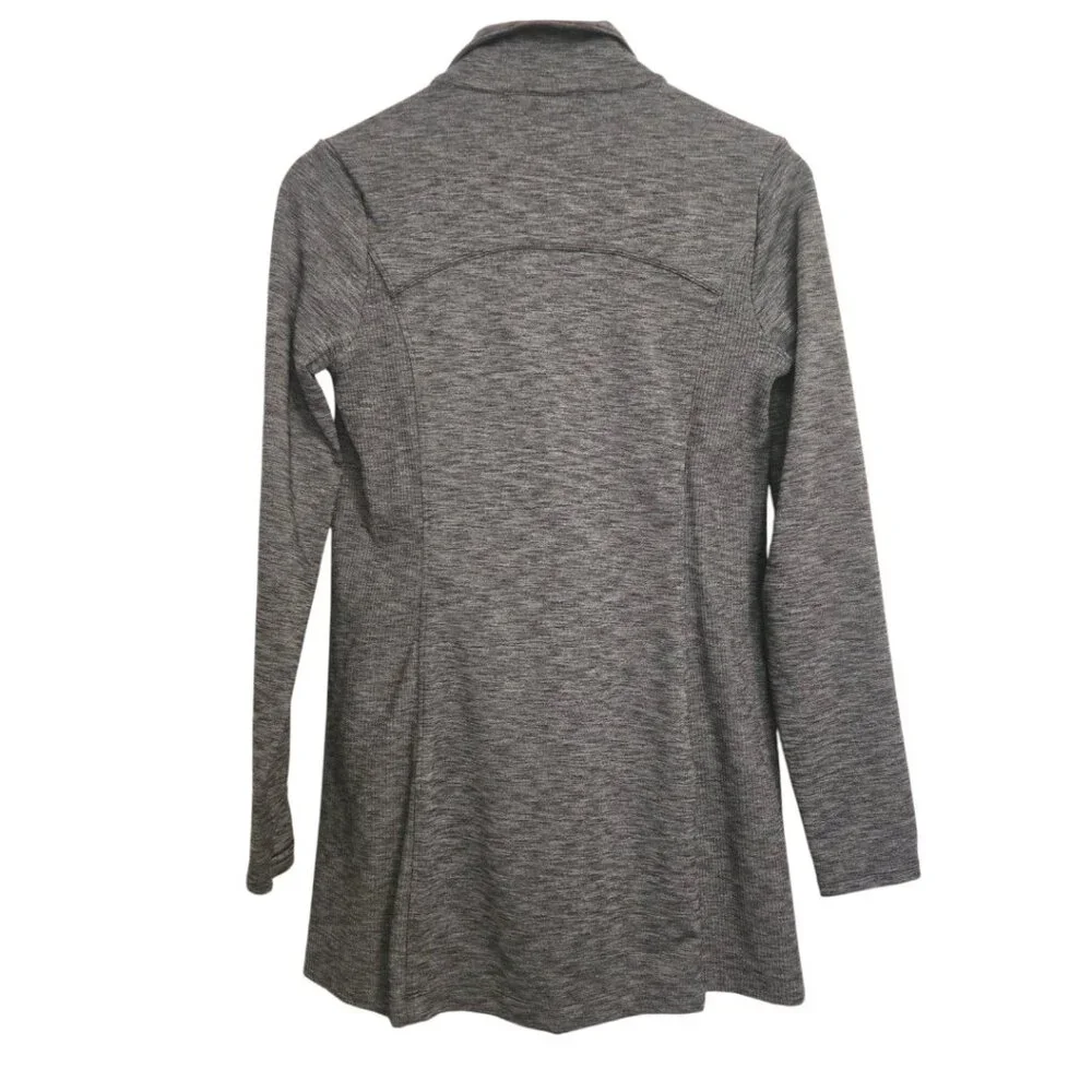 Athleta Gray Asymmetrical Zip Jacket Small Women’s Stretch Athletic Cardigan - Picture 4 of 6